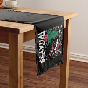 Chemin De Table Court Chat Quel Drôle De Chat Noir Poussant L'arbre De N