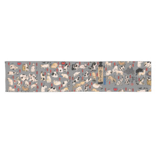 Chemin De Table Court chats japonais Ukiyo-e Funny kitty