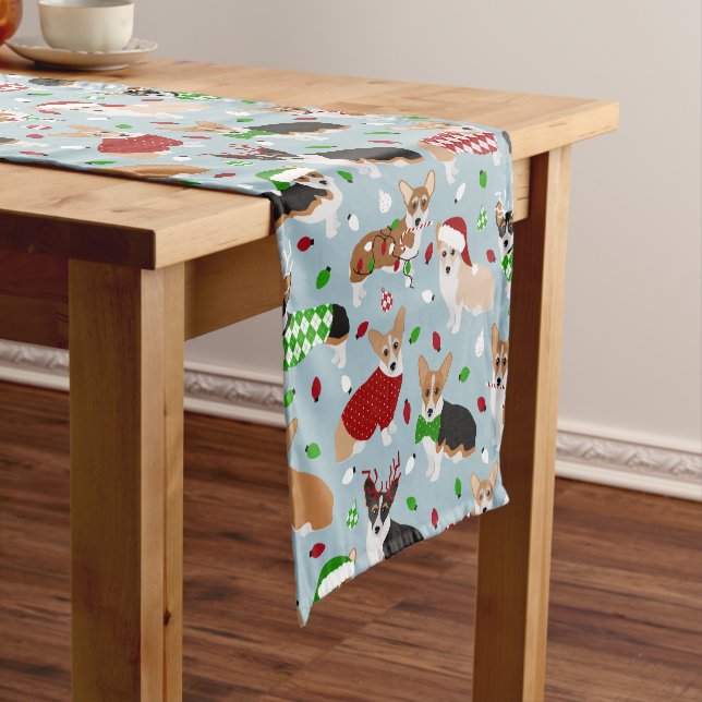 Chemin De Table Court Chiens de Noël Chiens de table courte Coureur (In Situ)