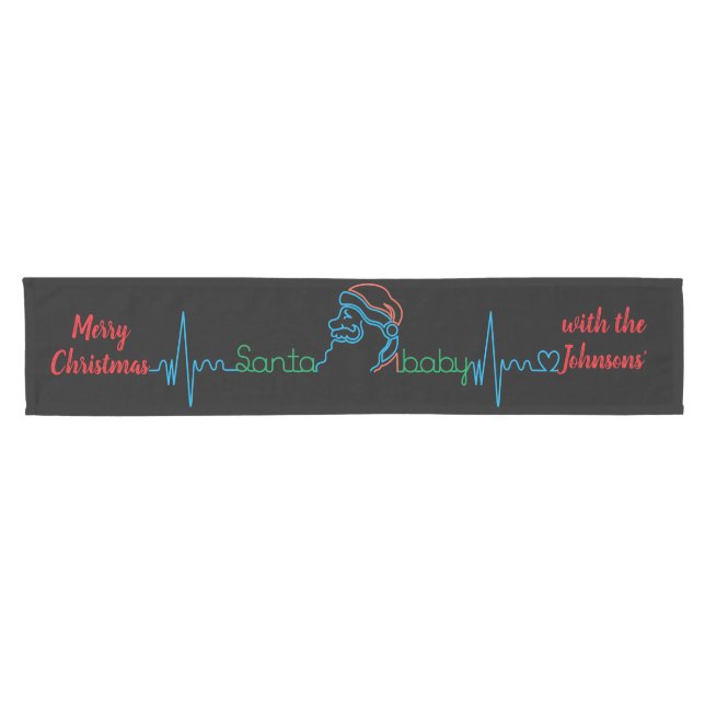 Chemin De Table Court Christmas Santa Baby Personalize 14 x 72 (Horizontal)