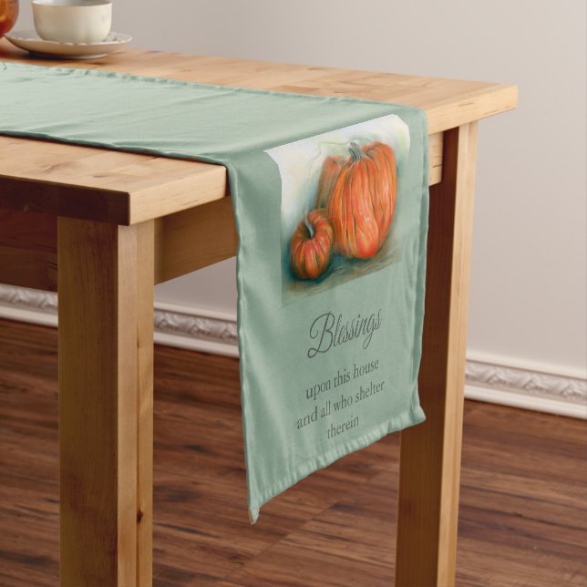 Chemin De Table Court Citrouille Patch Automne Trio Pastel Art Thanksgiv (In Situ)