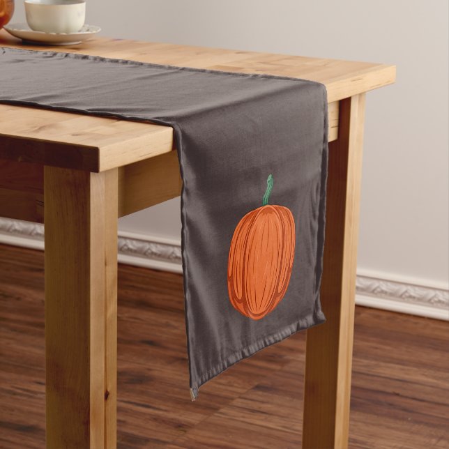 Chemin De Table Court Citrouilles d'automne sur Brown (In Situ)