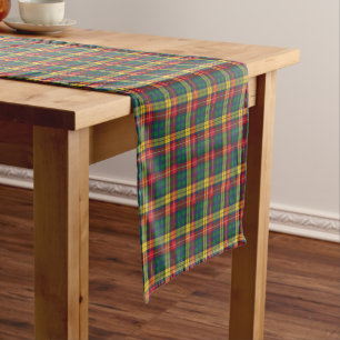 Chemin De Table Court Clan Buchanan Tartan Plaid Motif