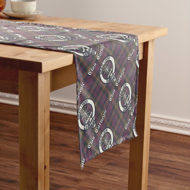 Chemin De Table Court Clan Carnegie Crest Tartan (In Situ)