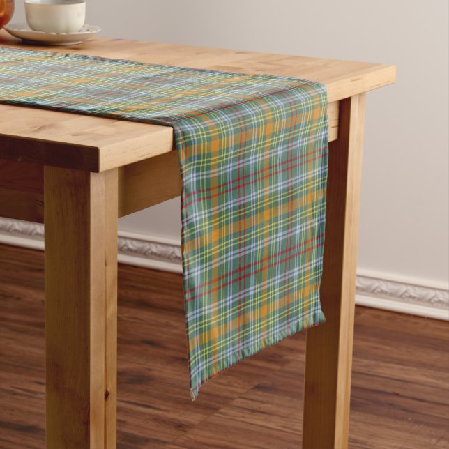 Chemin De Table Court Clan O'Brien Tartan Motif Irish Plaid (In Situ)