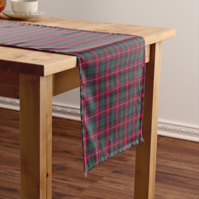 Chemin De Table Court Clan Robertson Rouge, vert et bleu Tartan (In Situ)