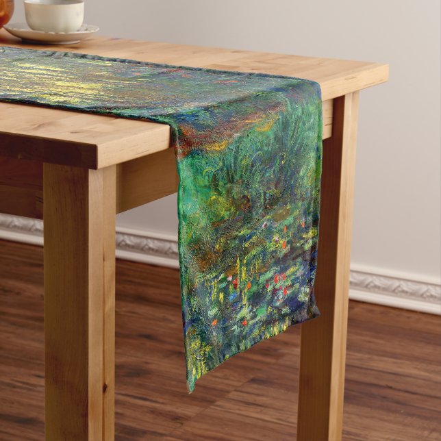 Chemin De Table Court Claude Monet - Coin d'un étang avec des Nénuphars (In Situ)