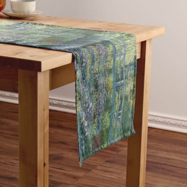 Chemin De Table Court Claude Monet - Eau Lily étang, Harmonie verte (In Situ)