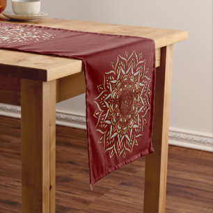 Chemin De Table Court Coeurs mandala fausse parties scintillant texture