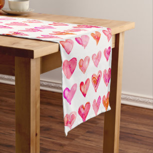 Chemin De Table Court Coeurs roses Fille Personnalisé Coureur de table