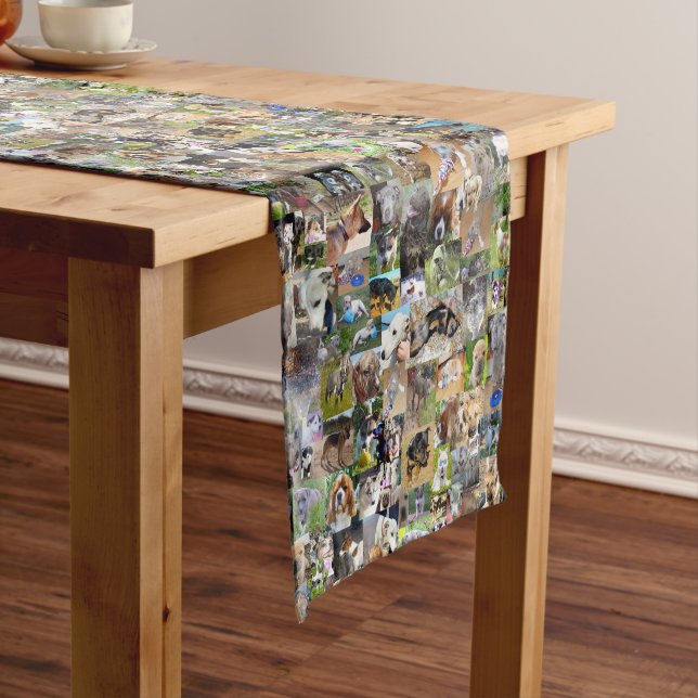 Chemin De Table Court Collage photo de chien, nappe (In Situ)