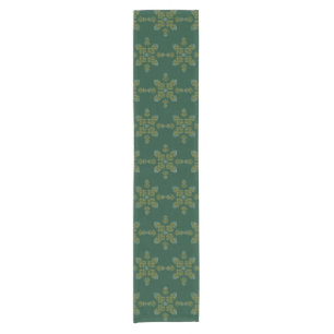 Chemin De Table Court Conception de Kolam minimal sud-indienne verte