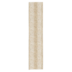 Chemin De Table Court Copie d'alligator de parties scintillantes d'or