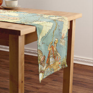 Chemin De Table Court Copie vintage de carte