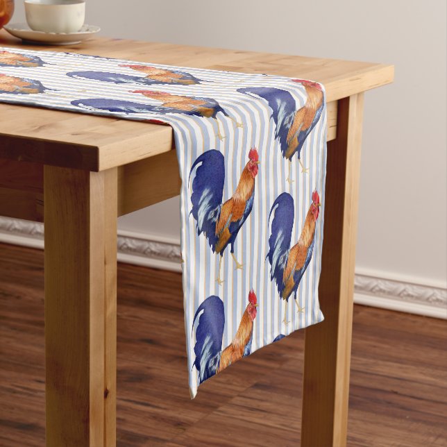 Chemin De Table Court Coq Stripes Table Runer (In Situ)