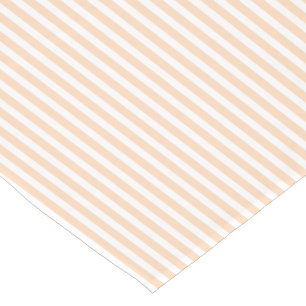 Chemin De Table Court Corail pâle d'Angelskin de pêche et rayure blanche