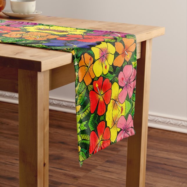 Chemin De Table Court Couleur Hibiscus - Couleur du tableau (In Situ)