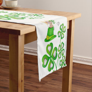 Chemin De Table Court Coureur de nappes St. Patrick's Day Mice