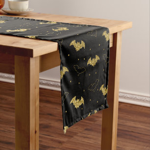 Chemin De Table Court Coureur de table Black & Gold Bat Halloween