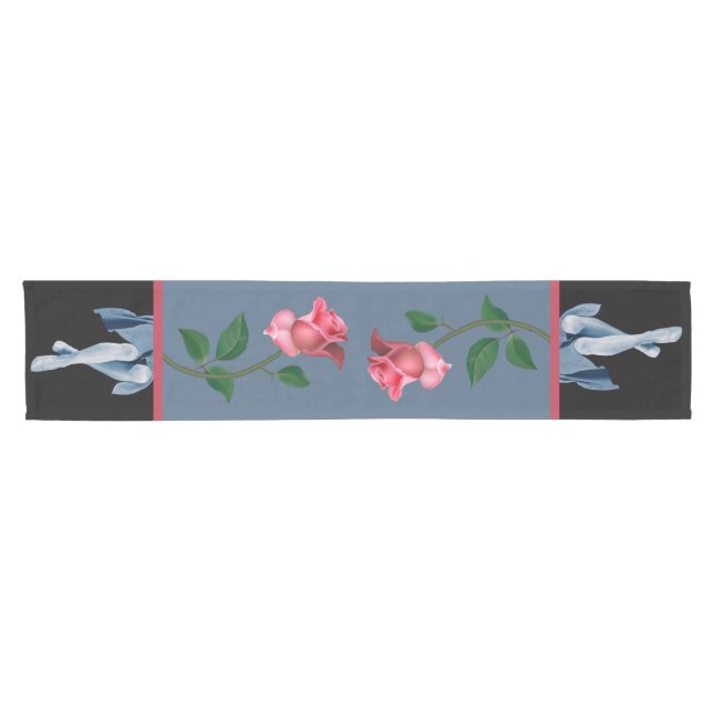 Chemin De Table Court Coureur de table dame et roses roses roses (Horizontal)