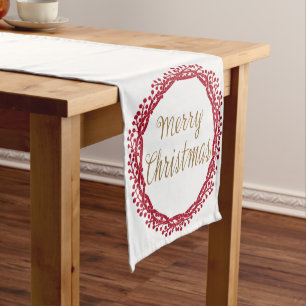 Chemin De Table Court Coureur de table de guirlande de baie de Noël
