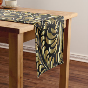 Chemin De Table Court Coureur de table - Drame en noir et or
