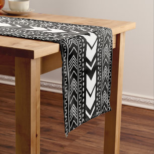 Chemin De Table Court Coureur de table en tissu Bogolan africain imprimé