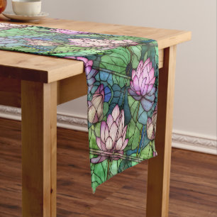 Chemin De Table Court Coureur de table Lotus en verre tendu