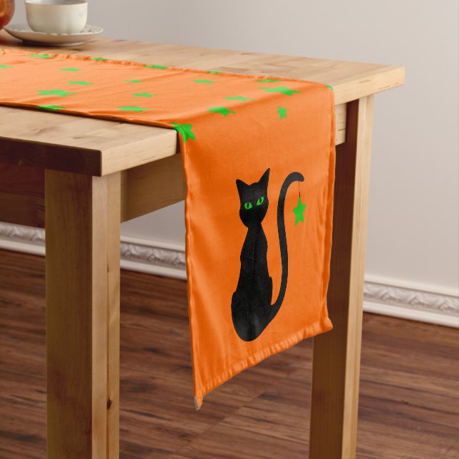 Chemin De Table Court Coureur de Tableau de chat noir (In Situ)