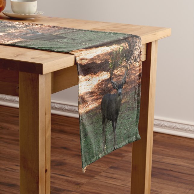 Chemin De Table Court Coureur de Tableau de mâle de Blacktail (In Situ)