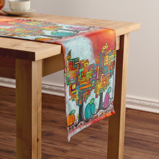 Chemin De Table Court Coureur de Tableau d'imaginaire de chute (In Situ)