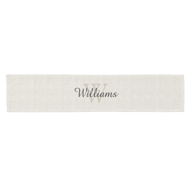 Chemin De Table Court Coureur de toile de Tableau de monogramme de (Horizontal)