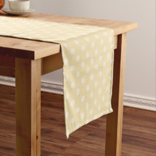 Chemin De Table Court Coussin pois jaune citron