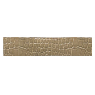 Chemin De Table Court cuir brun beige sauvage de crocodile d'alligator