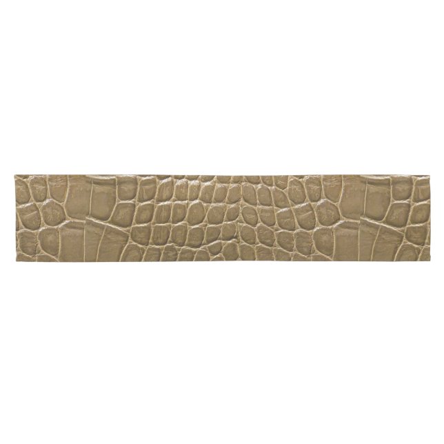 Chemin De Table Court cuir brun beige sauvage de crocodile d'alligator (Horizontal)