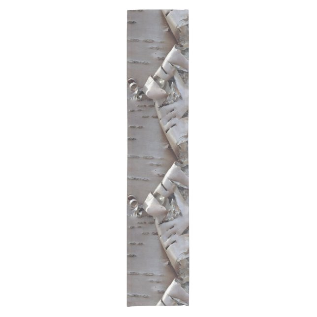 Chemin De Table Court Curly Birch Bark Tree Rustic (Devant)