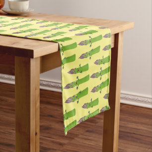 Chemin De Table Court Cute asperges chantant un trio végétal dessin anim