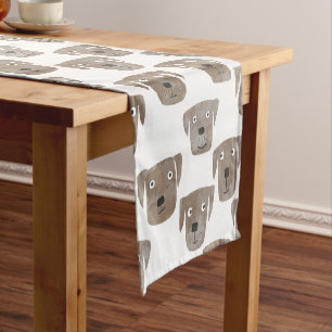 Chemin De Table Court Cute chocolat Labrador Retriever Chien Aquarelle