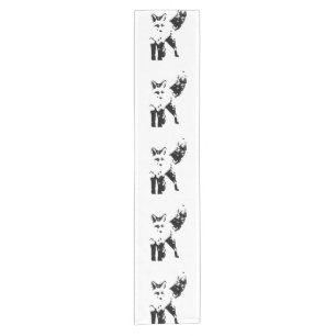 Chemin De Table Court Cute Little Fox Animal Silhouette art