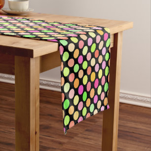 Chemin De Table Court Cute rose Chaud Neon Lime Vert Pois Motif