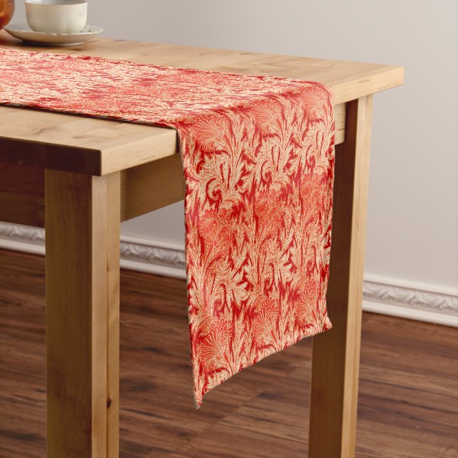 Chemin De Table Court Damassé, mandarine et orange-clair Jacobean de (In Situ)