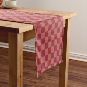 Chemin De Table Court Découvrez le charme du damier rose et rouge 