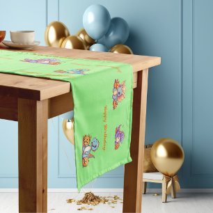 Chemin De Table Court Dinosaur Thème Table Runner Anniversaire de enfant