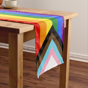Chemin De Table Court Drapeau de fierté Progress Pride de SlipperyJoe si