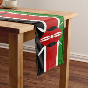 Chemin De Table Court Drapeau kényan & Fans de sport maison / Kenya Shor