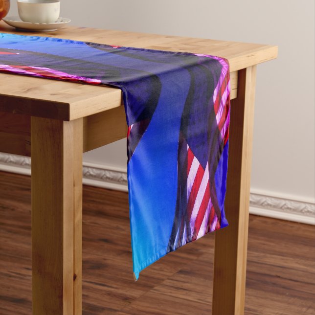Chemin De Table Court Drapeau patriotique américain 4 juillet (In Situ)