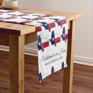 CHEMIN DE TABLE COURT DRAPEAU TEXAS PERSONNALISÉ