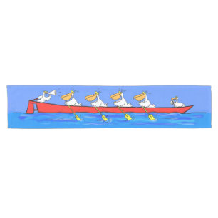 Chemin De Table Court Drôle pélicans rameurs dessin animé