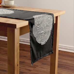 Chemin De Table Court Élégant Art nouveau argent noir métal moderne