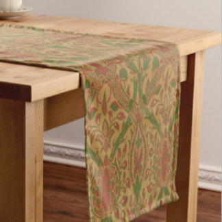 Chemin De Table Court Elegant Classic William Morris Red Green 